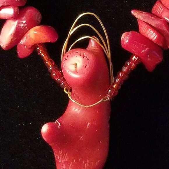 Red Coral Beaded Necklace - Picture 3 of 9